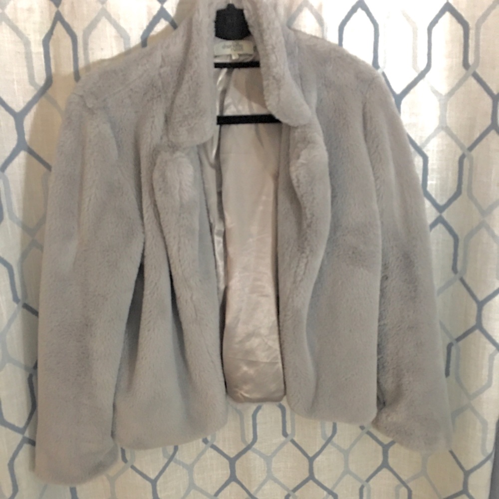 Charlotte Russe Faux Fur Coat princess gray fancy